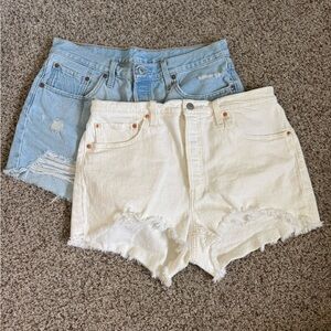 Levi 501 Women’s Stylish Denim and White Women Shorts